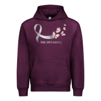 Mauve Wine pretty white ribbon support lung cancer awareness t shirt Urban Hoodie - Craftify