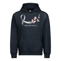 Navy pretty white ribbon support lung cancer awareness t shirt Urban Hoodie - Craftify
