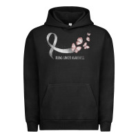 Pigment Black pretty white ribbon support lung cancer awareness t shirt Urban Hoodie - Craftify