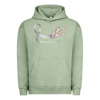 Pigment Oil Green pretty white ribbon support lung cancer awareness t shirt Urban Hoodie - Craftify