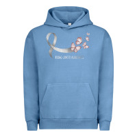 Pigment Pebble Blue pretty white ribbon support lung cancer awareness t shirt Urban Hoodie - Craftify