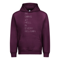 Mauve Wine i'm  going to  hell in  every  religion Urban Hoodie - Craftify