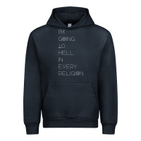 Navy i'm  going to  hell in  every  religion Urban Hoodie - Craftify