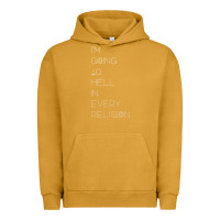 Pigment Peanut Butter i'm  going to  hell in  every  religion Urban Hoodie - Craftify