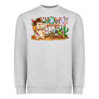 Heather Grey Easter Howdy Peeps Bunny Heavyweight Sweatshirt - CowhideDigitalArt