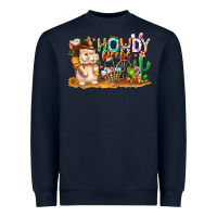 Navy Easter Howdy Peeps Bunny Heavyweight Sweatshirt - CowhideDigitalArt