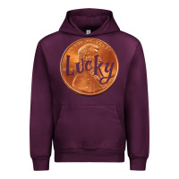 Mauve Wine Cute Good Luck Gift - Lucky Penny Urban Hoodie - Craftify
