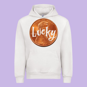 Cute Good Luck Gift - Lucky Penny Urban Hoodie Designed By Craftify