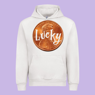 Cute Good Luck Gift - Lucky Penny Urban Hoodie Designed By Craftify