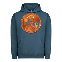 Pigment Midnight Navy Cute Good Luck Gift - Lucky Penny Urban Hoodie - Craftify