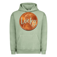 Pigment Oil Green Cute Good Luck Gift - Lucky Penny Urban Hoodie - Craftify