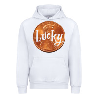 White Cute Good Luck Gift - Lucky Penny Urban Hoodie - Craftify