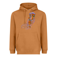 Meerkat light purple jellyfish and floral Heavyweight Hoodie - BarkalooDesign