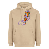 Mushroom light purple jellyfish and floral Heavyweight Hoodie - BarkalooDesign