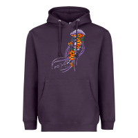 Plum light purple jellyfish and floral Heavyweight Hoodie - BarkalooDesign