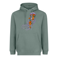 Sage light purple jellyfish and floral Heavyweight Hoodie - BarkalooDesign