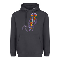 Smoke light purple jellyfish and floral Heavyweight Hoodie - BarkalooDesign