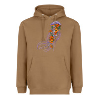 Toasted Coconut light purple jellyfish and floral Heavyweight Hoodie - BarkalooDesign
