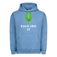 Pigment Pebble Blue kaleing it kale art for vegans vegetarians Urban Hoodie - Craftify