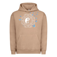 Pigment Burro yin yang with butterflies ancient chinese yin yang Urban Hoodie - Craftify