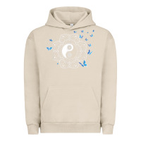 Pigment French Oak yin yang with butterflies ancient chinese yin yang Urban Hoodie - Craftify