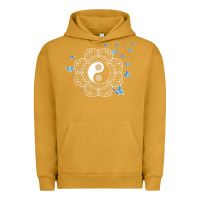 Pigment Peanut Butter yin yang with butterflies ancient chinese yin yang Urban Hoodie - Craftify