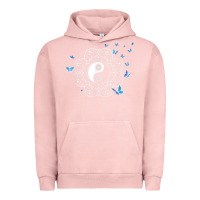 Pigment Salmon yin yang with butterflies ancient chinese yin yang Urban Hoodie - Craftify