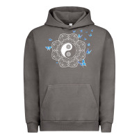 Pigment Tornado yin yang with butterflies ancient chinese yin yang Urban Hoodie - Craftify
