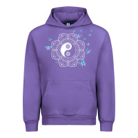 Tulip yin yang with butterflies ancient chinese yin yang Urban Hoodie - Craftify