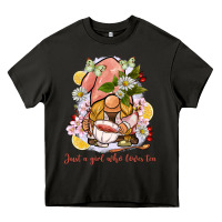 Asphalt just a girl who loves tea gnome Heavy Core Tee - BarkalooDesign
