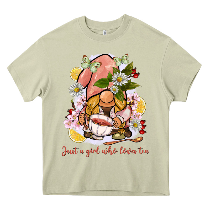 Just A Girl Who Loves Tea Gnome Heavy Core Tee by BarkalooDesign | Teevron