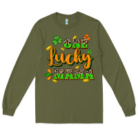 Army Green One lucky Mama St. Patrick's Day Long Sleeve Tee - CowGirlArtShop