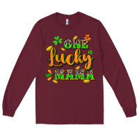 Burgundy One lucky Mama St. Patrick's Day Long Sleeve Tee - CowGirlArtShop