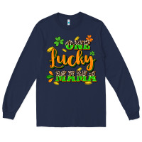 Navy One lucky Mama St. Patrick's Day Long Sleeve Tee - CowGirlArtShop