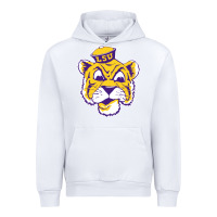 White Vintage Louisiana State Tiger Mascot Urban Hoodie - Craftify