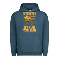Pigment Midnight Navy bee beekeeper if i run you run bumble bee humour 449 hive beekeeping Urban Hoodie - Craftify