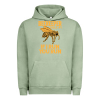 Pigment Oil Green bee beekeeper if i run you run bumble bee humour 449 hive beekeeping Urban Hoodie - Craftify