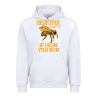 White bee beekeeper if i run you run bumble bee humour 449 hive beekeeping Urban Hoodie - Craftify