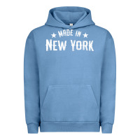 Pigment Pebble Blue Made In New York NY City NYC New Yorker My Home State Pride Premium T- Urban Hoodie - Craftify