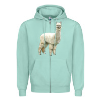 Seafoam Alpaca Zipper Hoodie - LillyAllenDesigns