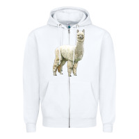 White Alpaca Zipper Hoodie - LillyAllenDesigns