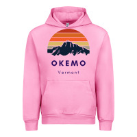 Fuchsia Pink Okemo Vermont Skiing Snowboarding Hikers Gifts for VT Travel Urban Hoodie - InspiraDesign