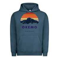 Pigment Midnight Navy Okemo Vermont Skiing Snowboarding Hikers Gifts for VT Travel Urban Hoodie - InspiraDesign