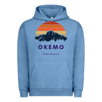 Pigment Pebble Blue Okemo Vermont Skiing Snowboarding Hikers Gifts for VT Travel Urban Hoodie - InspiraDesign