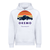 White Okemo Vermont Skiing Snowboarding Hikers Gifts for VT Travel Urban Hoodie - InspiraDesign