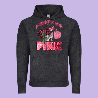 In October We Wear Pink Vintage Hoodie Designed By Cowgirlartshop