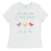 White At My Age I need Glasses Ladies Tee - DesignPulse