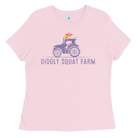 Bubblegum Pink diddly farm for men and women Ladies Tee - DesignPulse