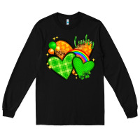Black St. Patrick's Day hearts St. Patricks day Long Sleeve Tee - HowdyJamesFarm