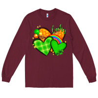 Burgundy St. Patrick's Day hearts St. Patricks day Long Sleeve Tee - HowdyJamesFarm